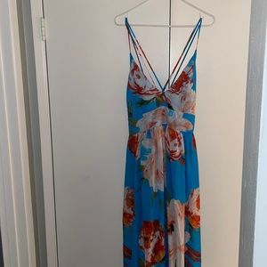 Strappy flower print maxi dress
